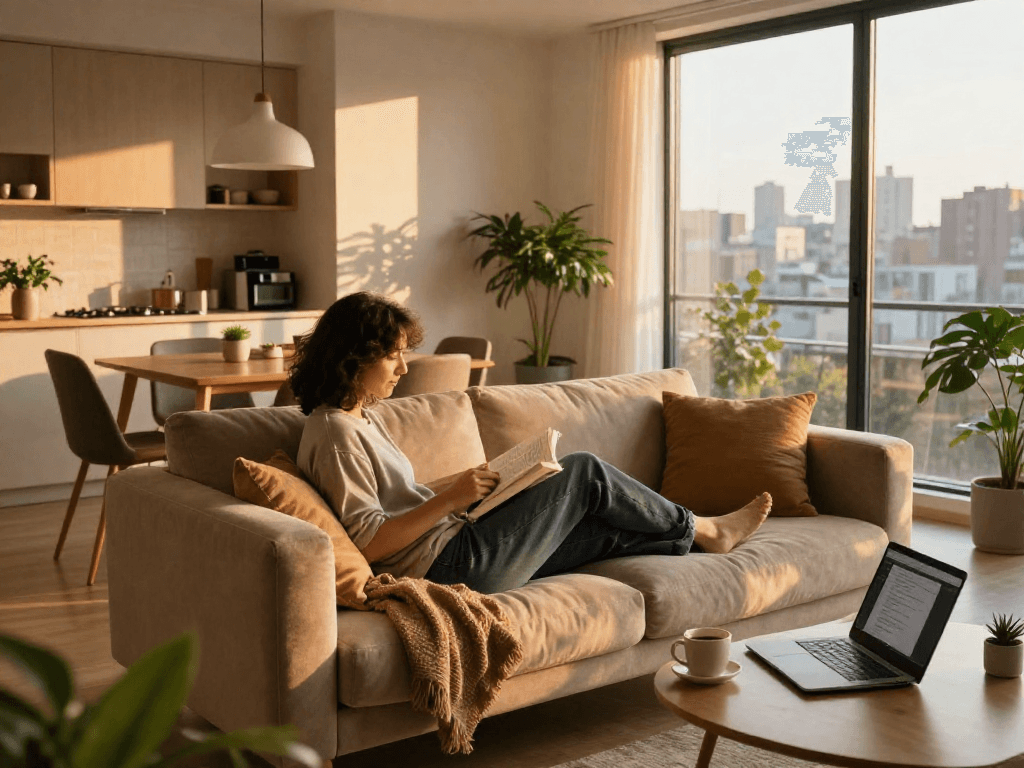 Gemütliche Monteurwohnung in Hannover mit modernem Interieur und schönem Stadtblick.