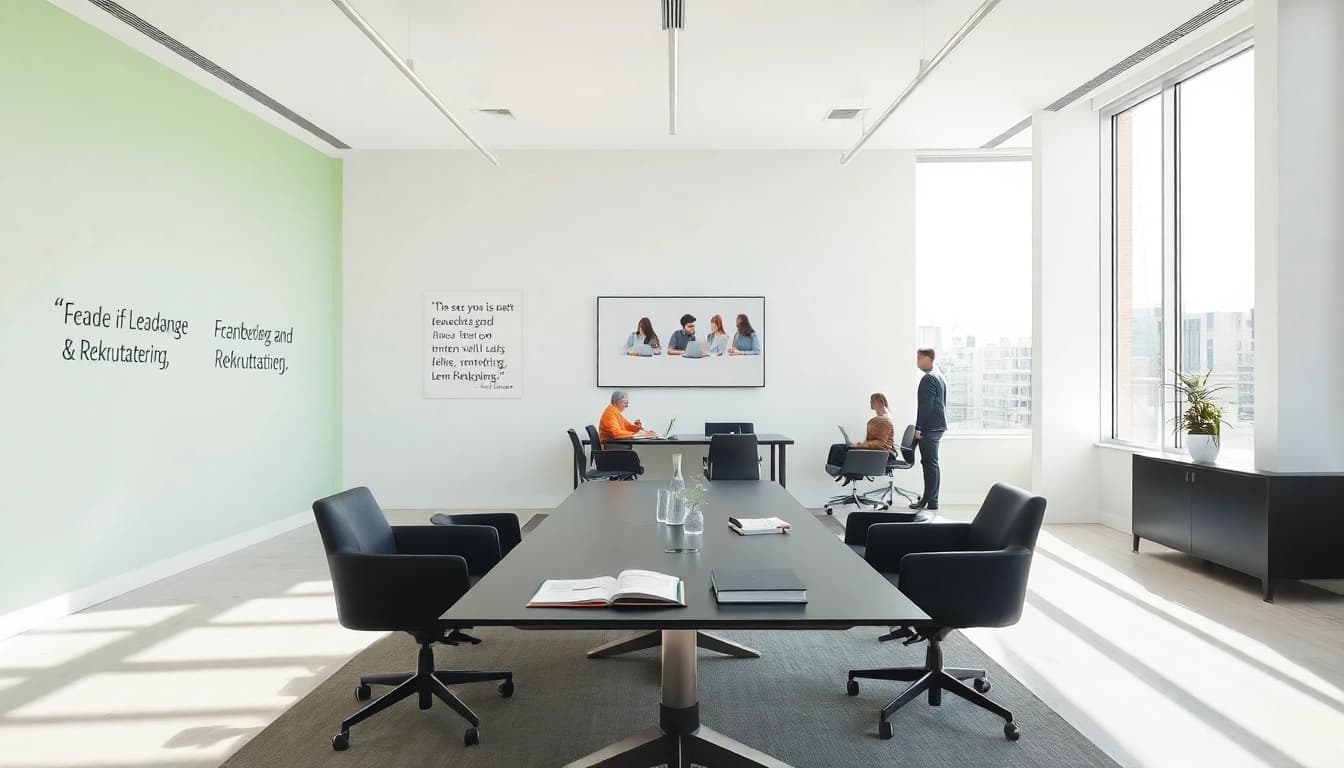 Modernes Büro für Headhunter Düsseldorf mit lebendiger Atmosphäre und professionellem Ambiente.
