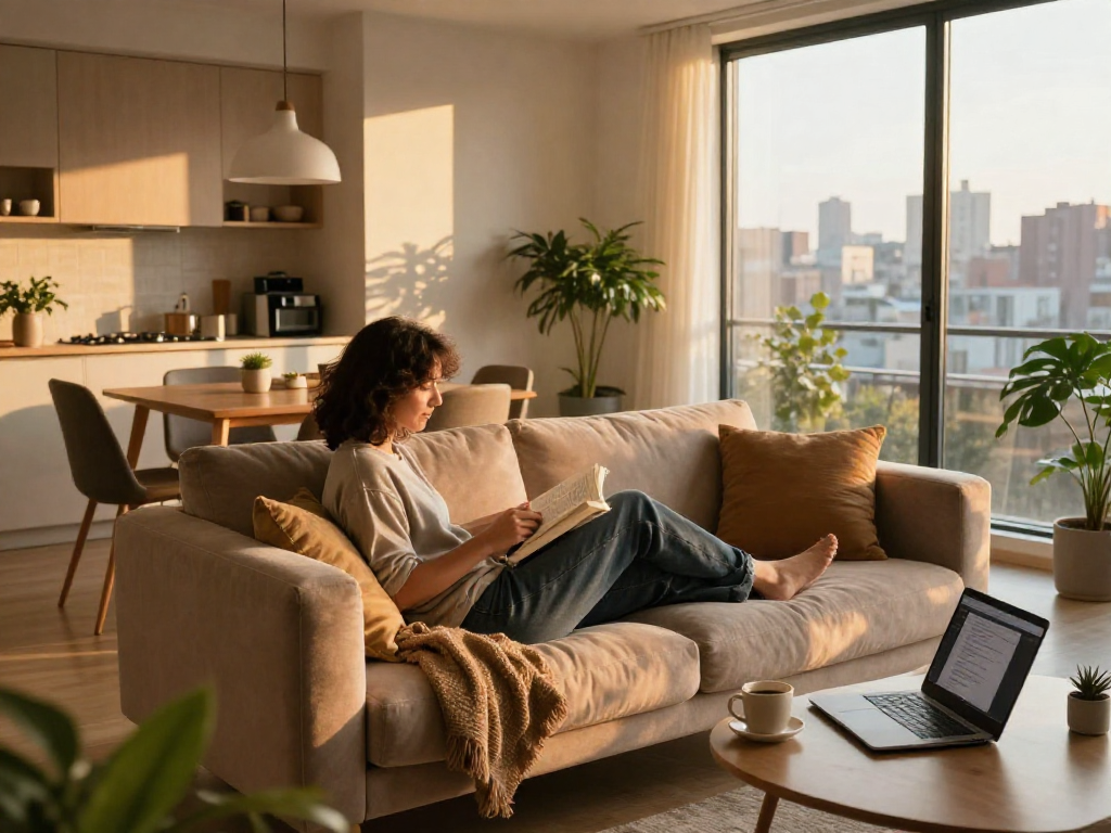 Gemütliche Monteurwohnung in Hannover mit modernem Interieur und schönem Stadtblick.