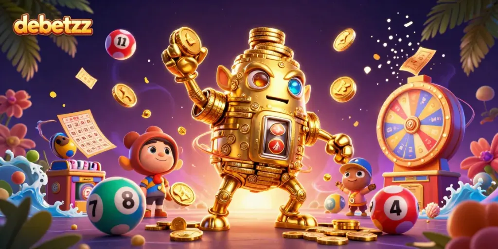 Join the excitement at debetzz with a vibrant illustration of thrilling casino games and betting opportunities.