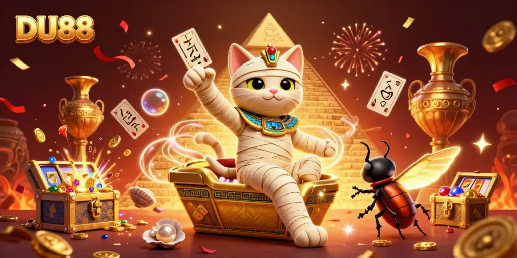 Experience thrilling wins at DU88 casino amidst a vibrant Egyptian-themed adventure.