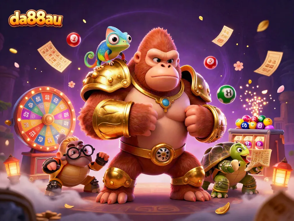 Experience exciting gaming adventures with da88au's vibrant lottery-themed illustration.