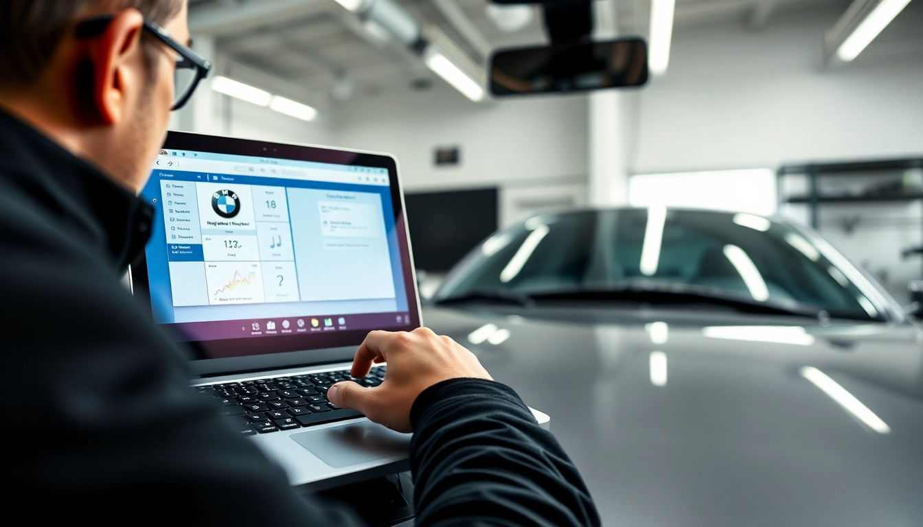 BMW Codierer bei der kontinuierlichen Fahrzeuganpassung und -diagnose in einer modernen Werkstatt
