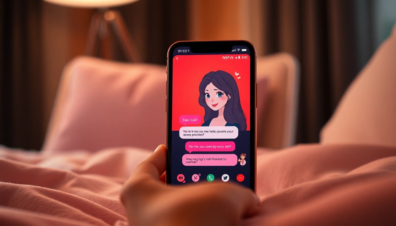 Engaging AI chat NSFW interface showcasing vibrant conversations and animated characters.
