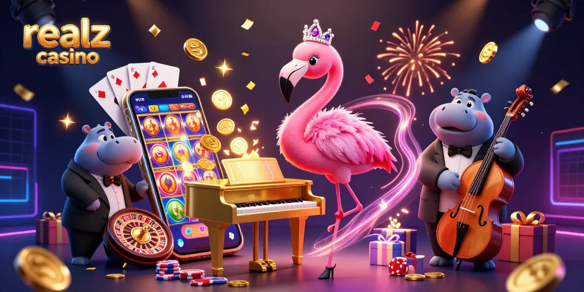 Experience the thrill of realz casino with vibrant characters and exciting gaming elements.