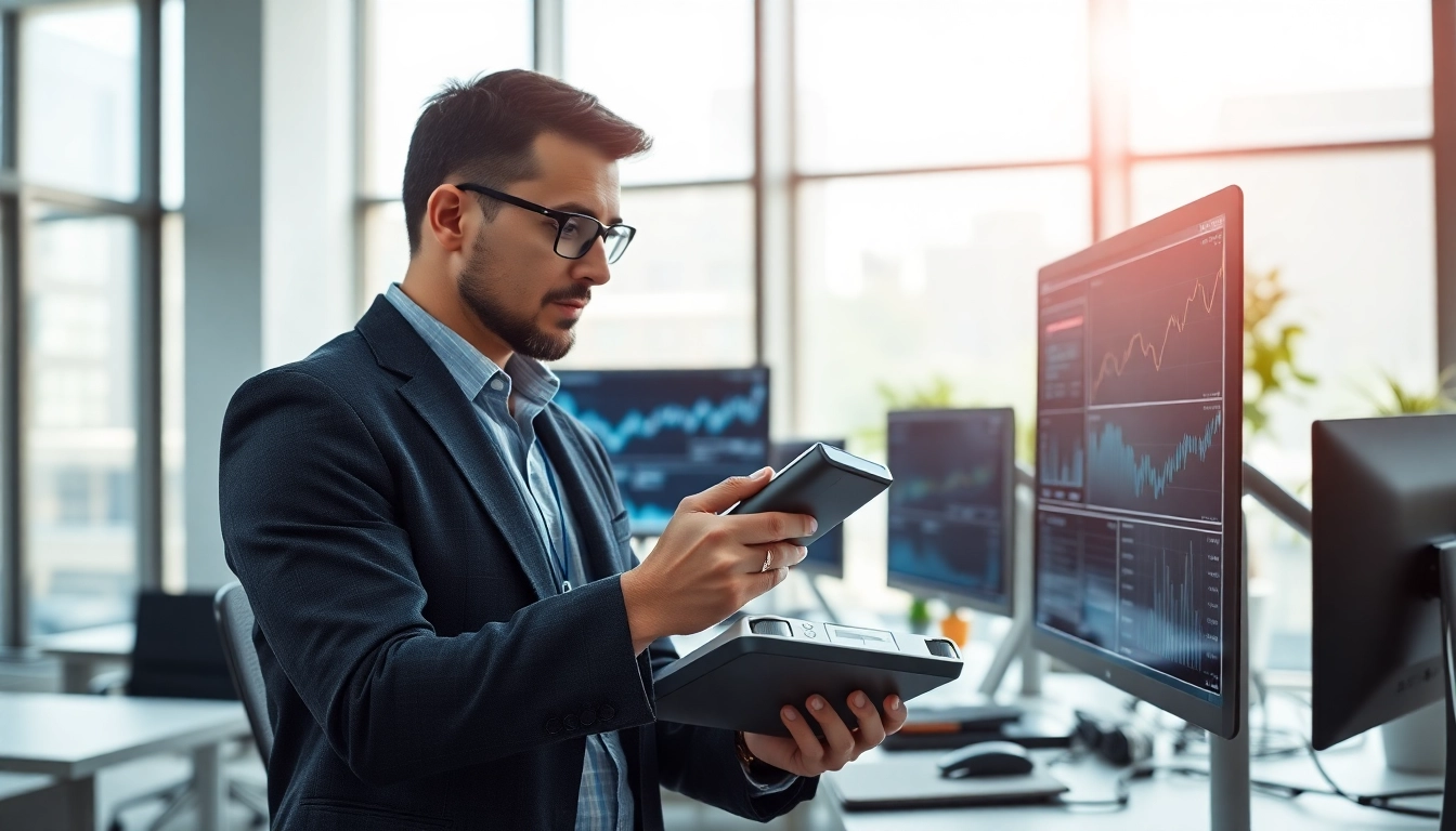 Evodrop Beobachter analysiert Daten in einem modernen Büro-Setting.