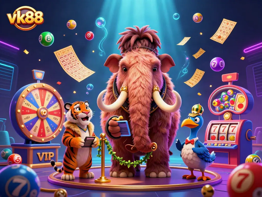 Engage in exciting gaming adventures with vk88 at our vibrant illustrated casino.