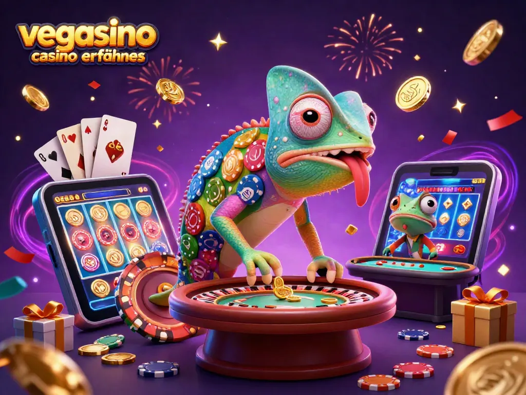 Experience vegasino casino erfahrungen with colorful slot games, vibrant elements, and a dynamic gaming atmosphere.