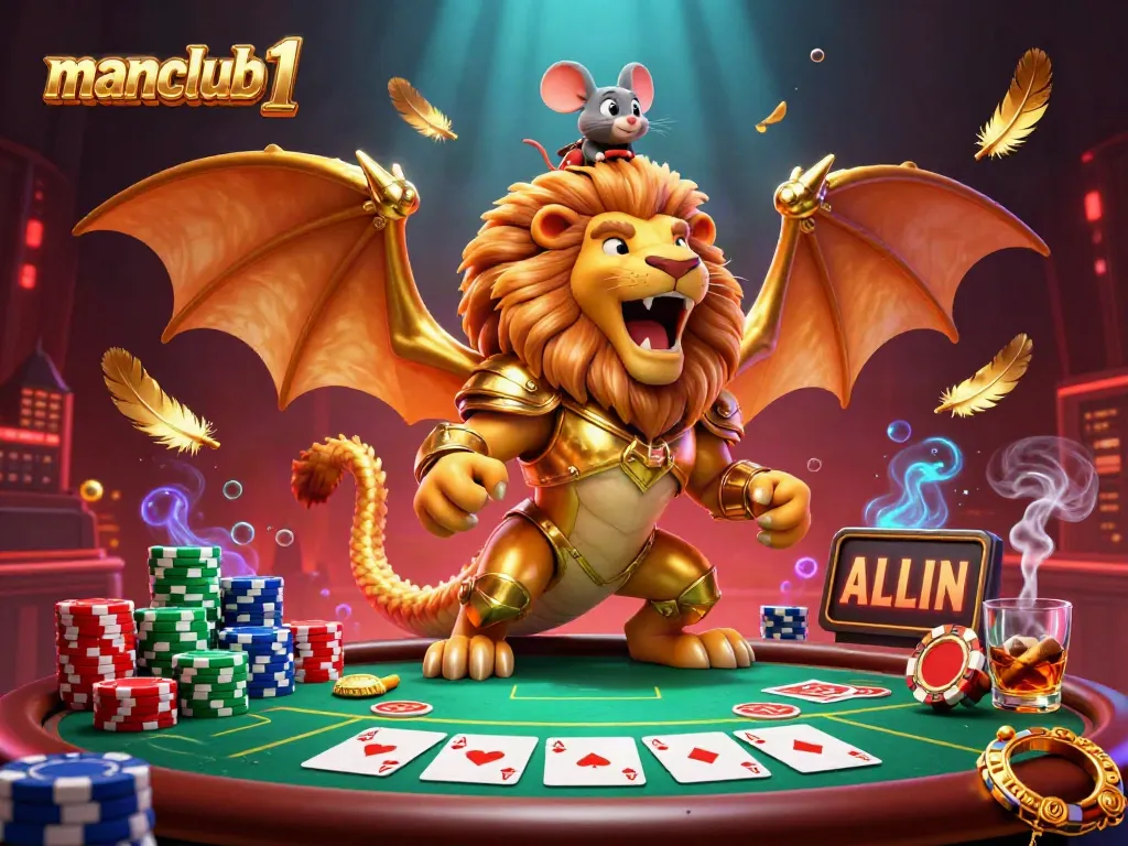 Experience thrilling poker moments with manclub1 in this vibrant casino scene filled with excitement and dynamic action.