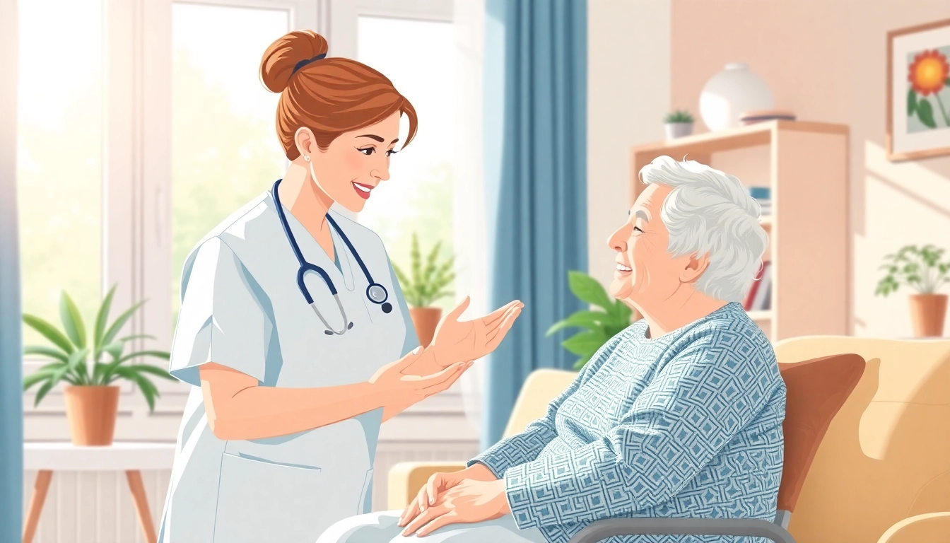 Visually representing a Pflegefachkraft stelle hameln assisting a patient with care in a cozy environment.