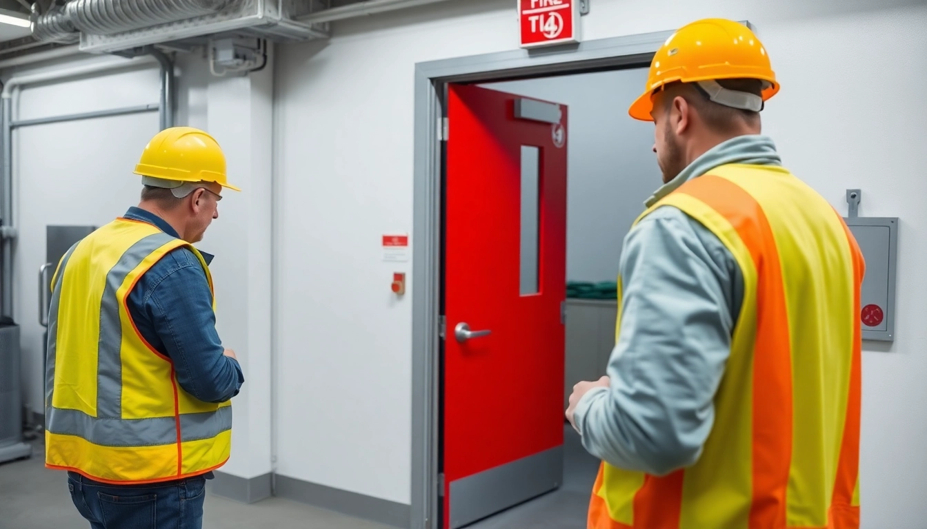 Inspected fire door during Prüfung Brandschutztüren maintenance with expert review.