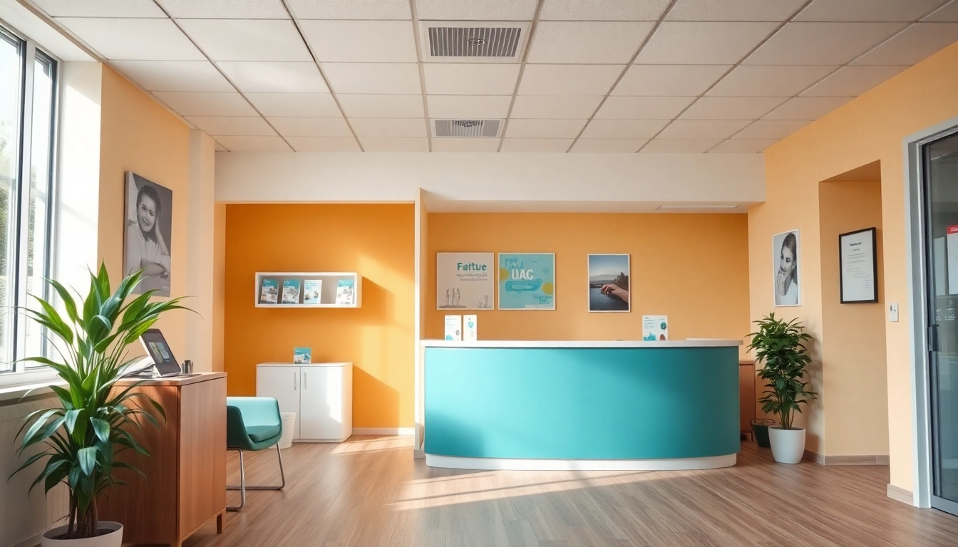 Professionelle pflegedienst werbung im modernen Büro, das Vertrauen und Empathie vermittelt.