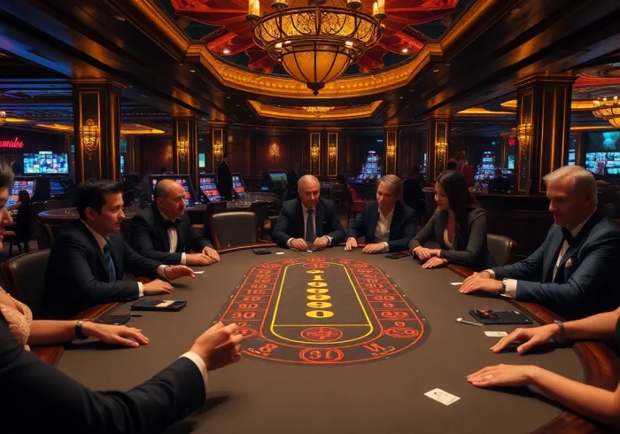 Engaging atmosphere of Online Casinos Österreich featuring players enjoying high-stakes games.