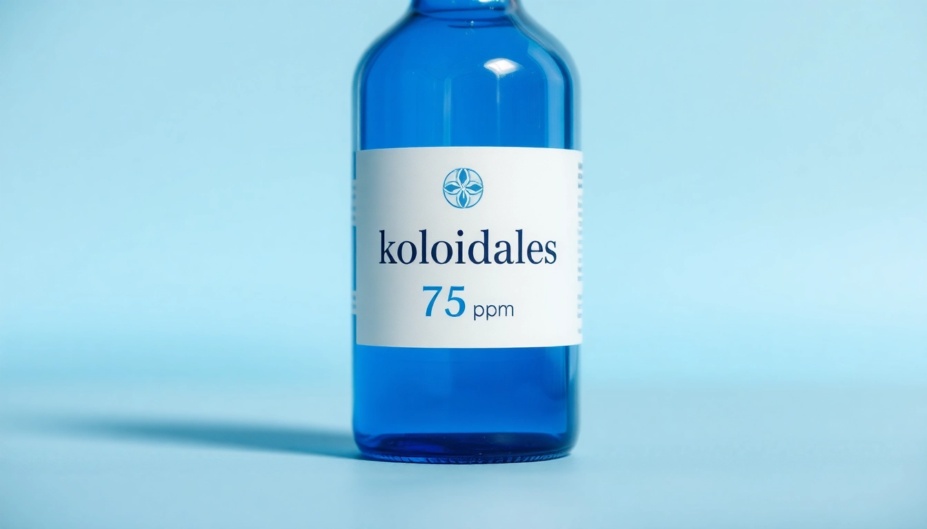 Kolloidales Silber 75 ppm in a clear bottle highlighting its purity and quality
