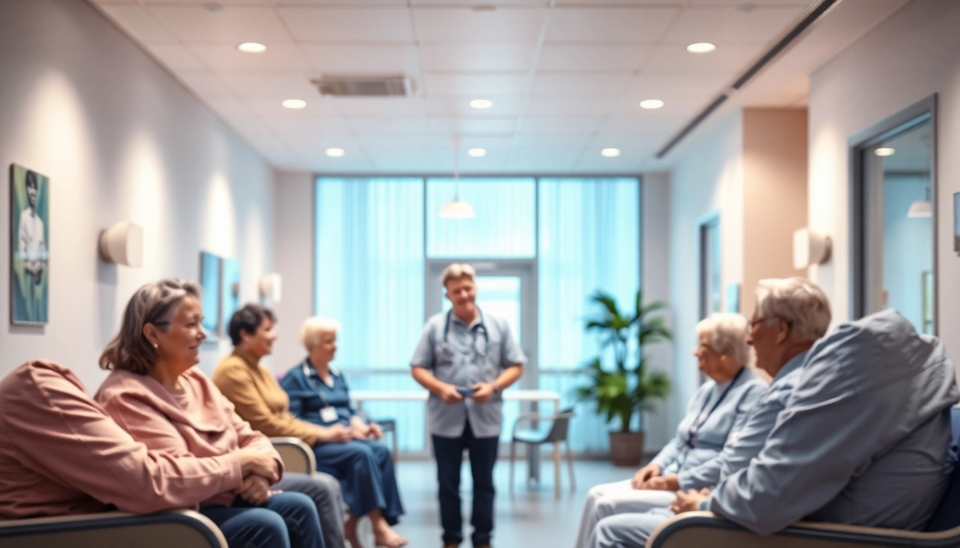Professionelles Pflegepersonal sorgt für eine positive Erfahrung in der personalgewinnung in der pflege. Engagierte Pflegekräfte unterstützen glückliche Patienten in einem modernen Pflegezentrum.