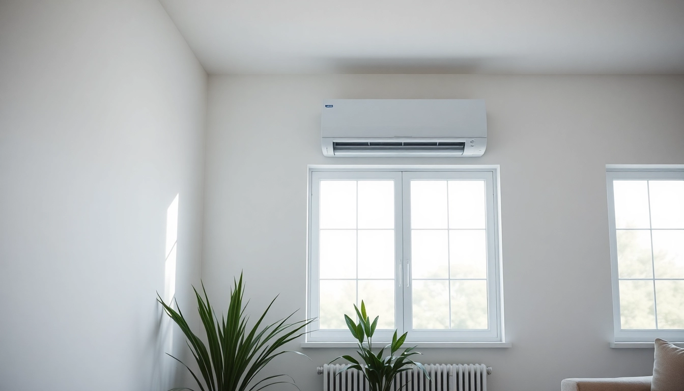 Klimaanlagen kaufen: Explore a stylish air conditioning unit enhancing a bright, modern living space with natural light.