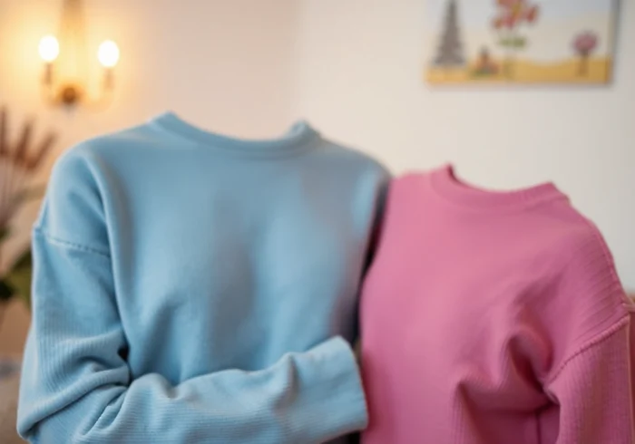 Trage einen ästhetischen Pullover mit einzigartigem Design, das Farbspiel und stilvolle Details kombiniert.