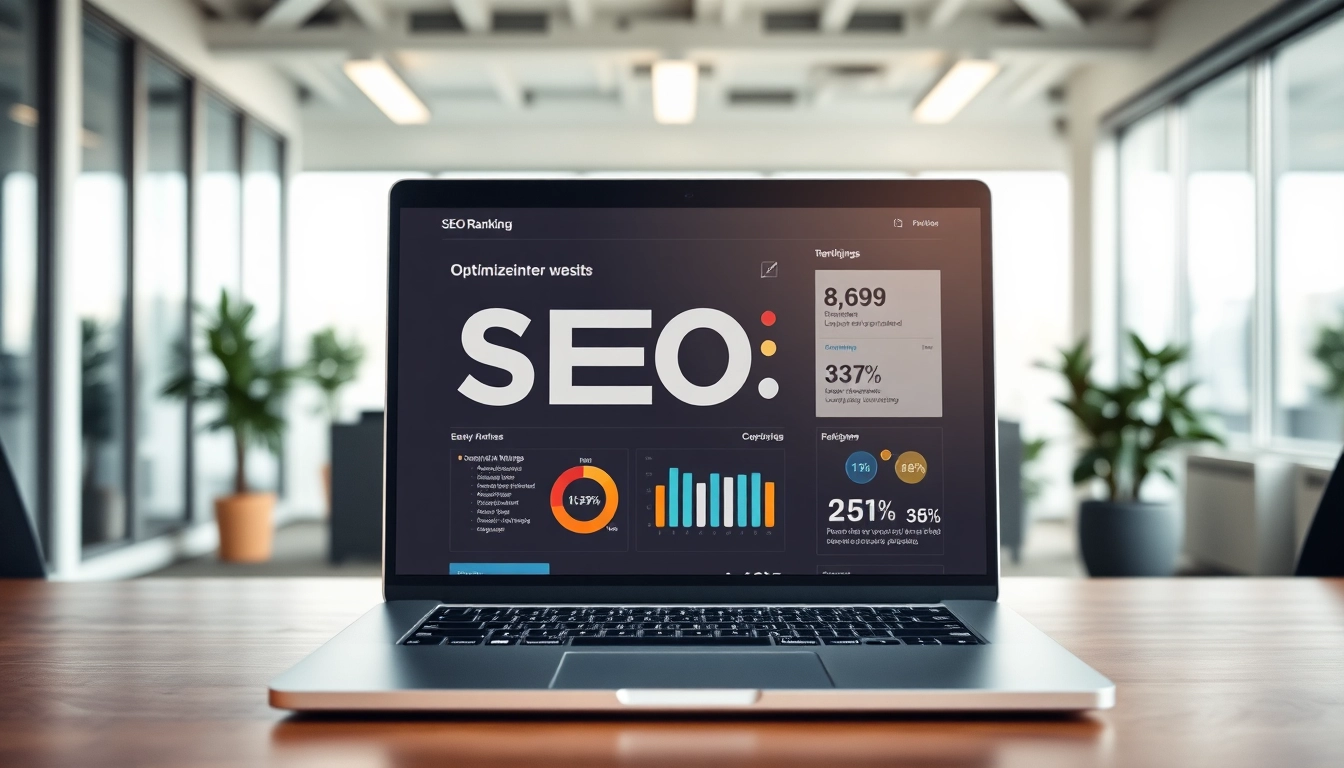 Überblick über eine optimierte Website, die SEO-Ranking-Grafiken anzeigt.