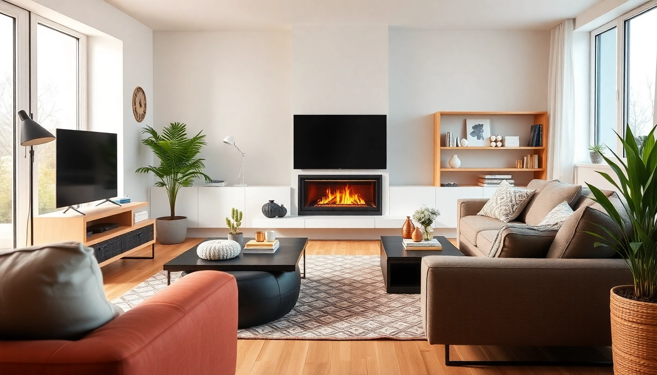 Using a staubsauger to clean a cozy living room with modern decor and natural light.