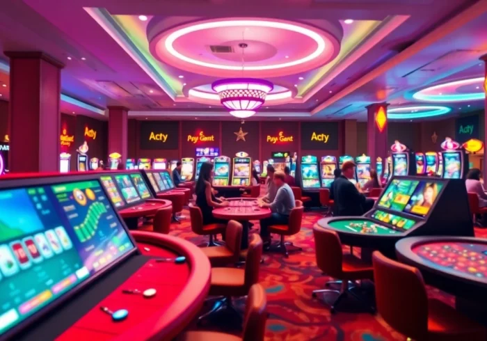 Experience the thrill of online casino bonuses with dynamic gaming tables showcasing vibrant action.