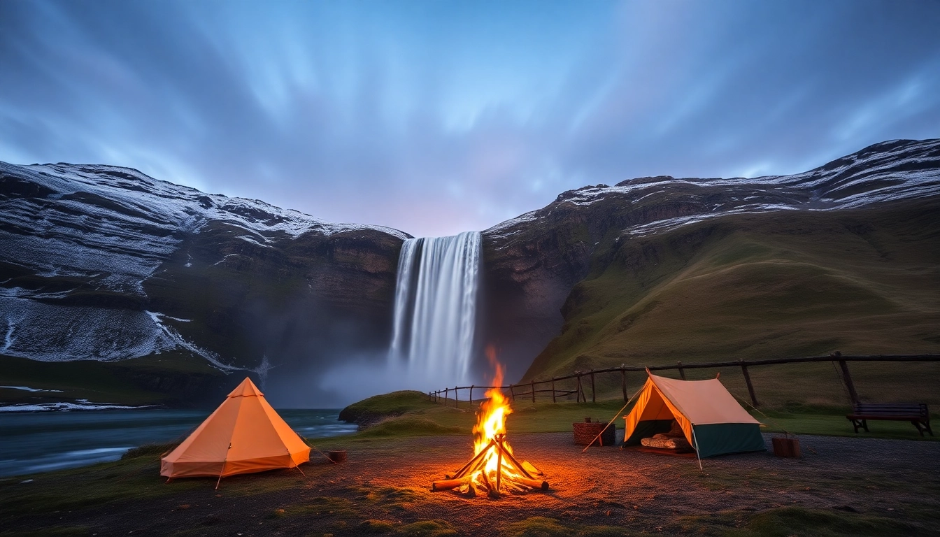 Erleben Sie eine unvergessliche Reise nach Island und entdecken Sie die zauberhaften Nordlichter über einem Wasserfall in einer wunderschönen Landschaft.