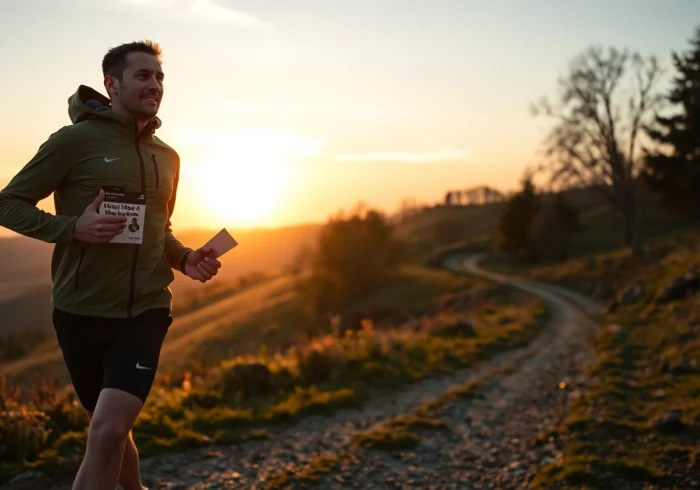 Erlebe die Spannung des Wetziker OL Challenge mit einem Athleten, der an einer malerischen Strecke läuft und seine Karte konsultiert.
