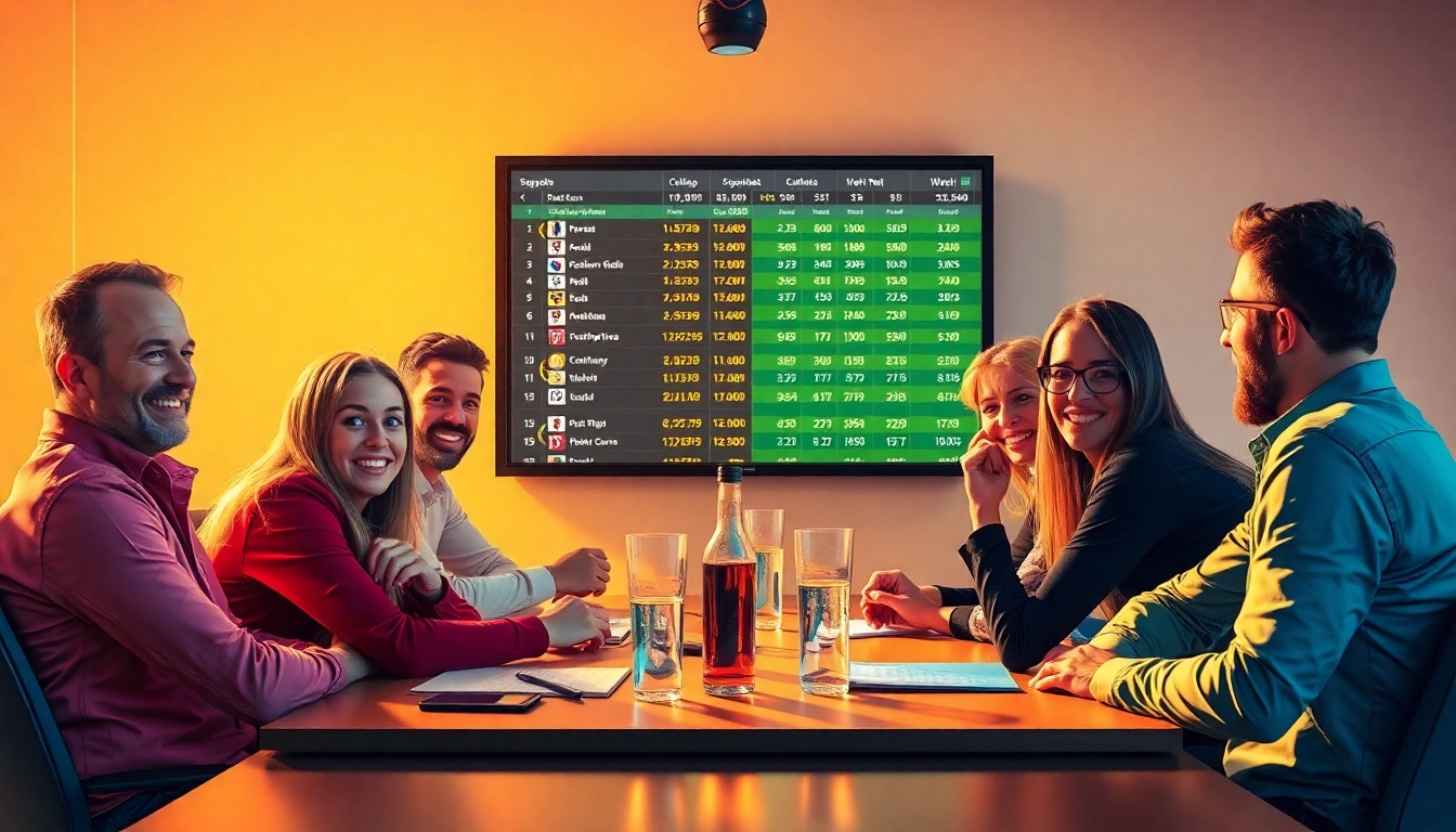 Diskutieren Sie Sportwetten ohne Lizenz während eines Spiels, mit einem Bildschirm, der Wettquoten zeigt.