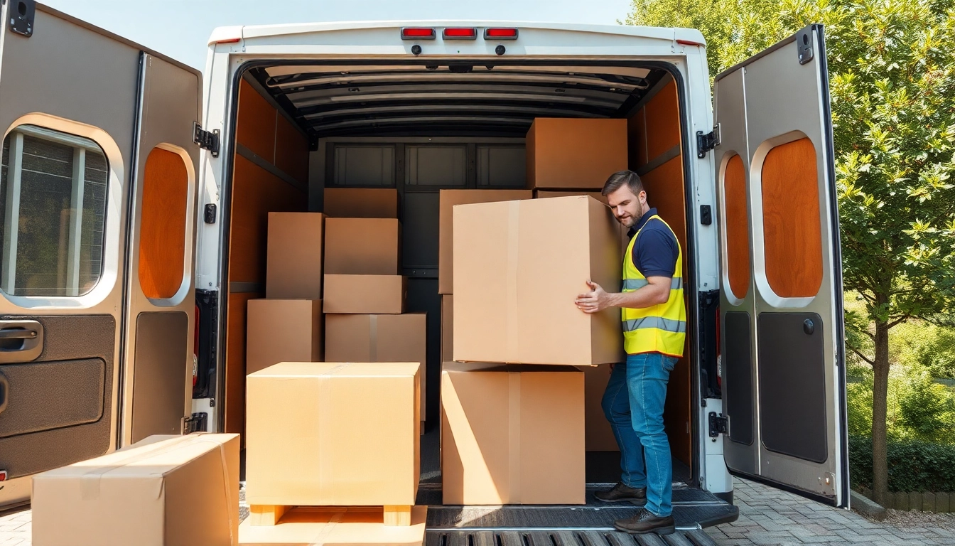 Professionelle Umzugsunternehmen im Saarland laden Möbel sorgfältig ins Fahrzeug.