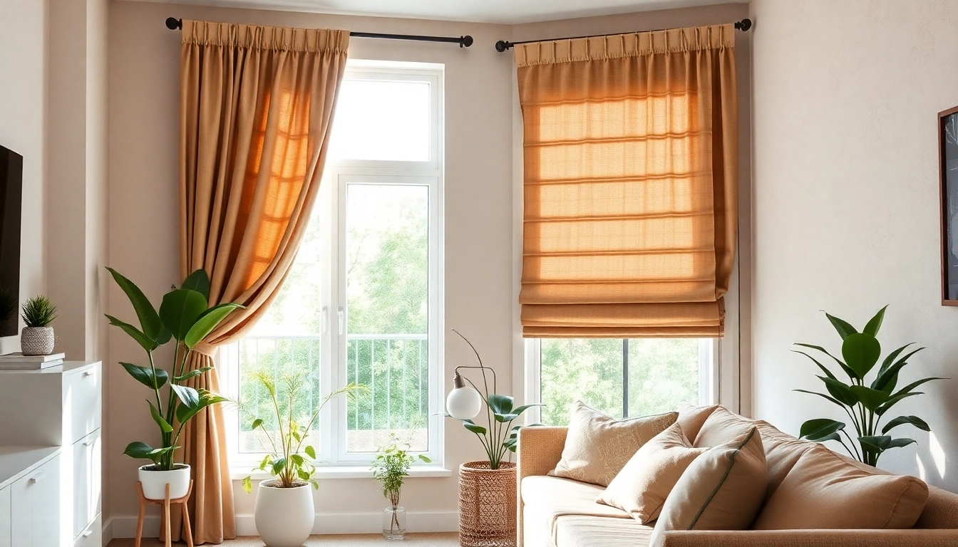 Genießen Sie individuellen Lichtschutz mit Plissee nach Maß in einem modernen Wohnzimmer-Design.