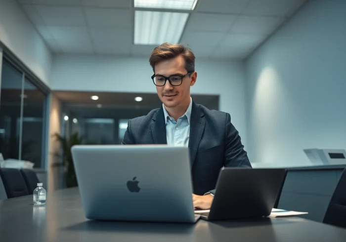 Professioneller Headhunter Köln berät Kandidaten in einem modernen Büro.