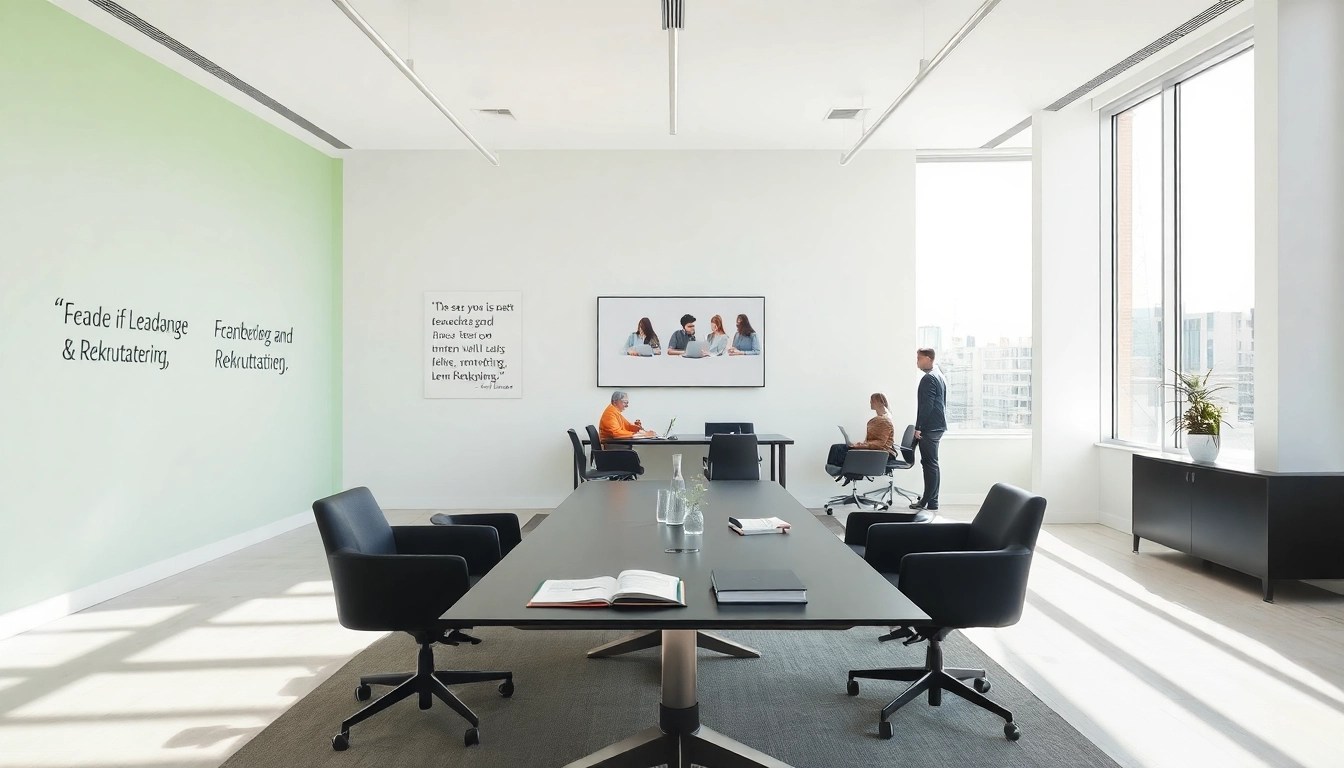 Modernes Büro für Headhunter Düsseldorf mit lebendiger Atmosphäre und professionellem Ambiente.