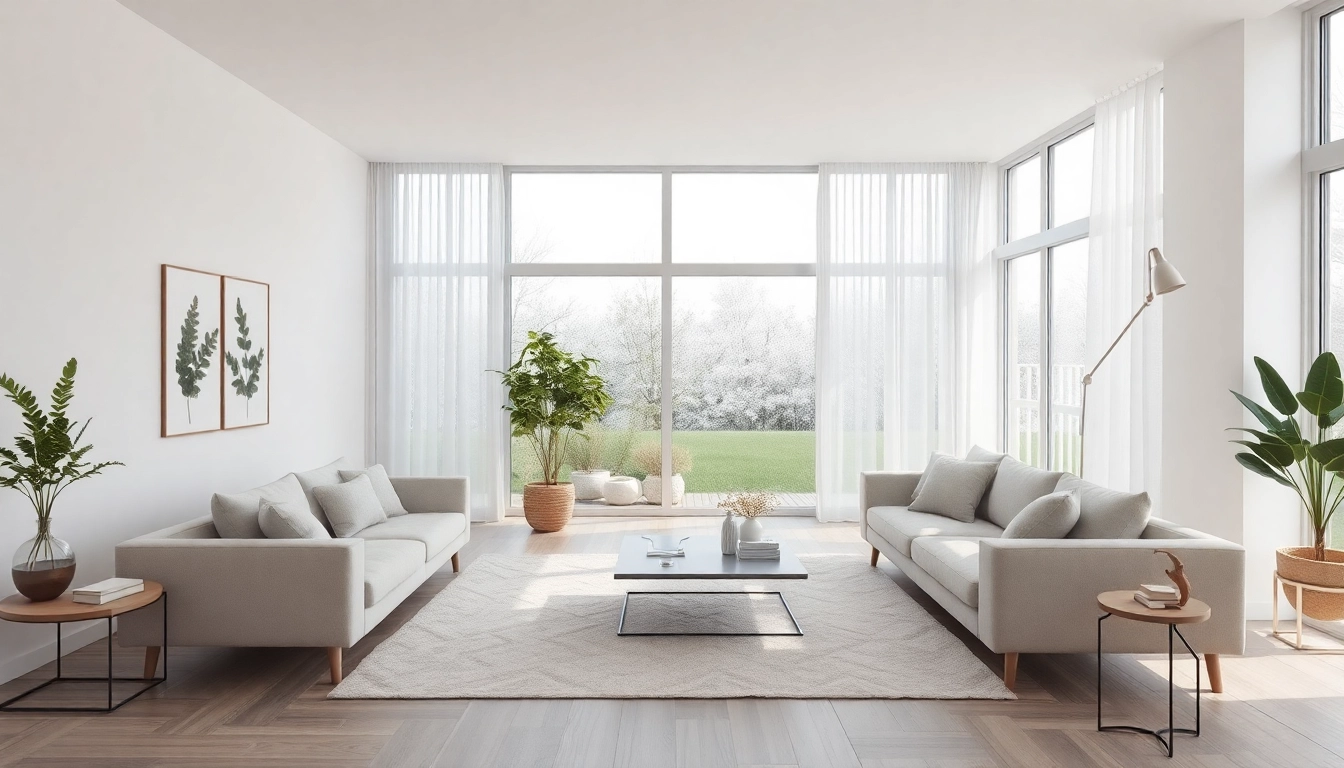 Einladende Raumgestaltung in einem modernen Wohnzimmer mit sanften Pastelltönen und natürlichem Licht.