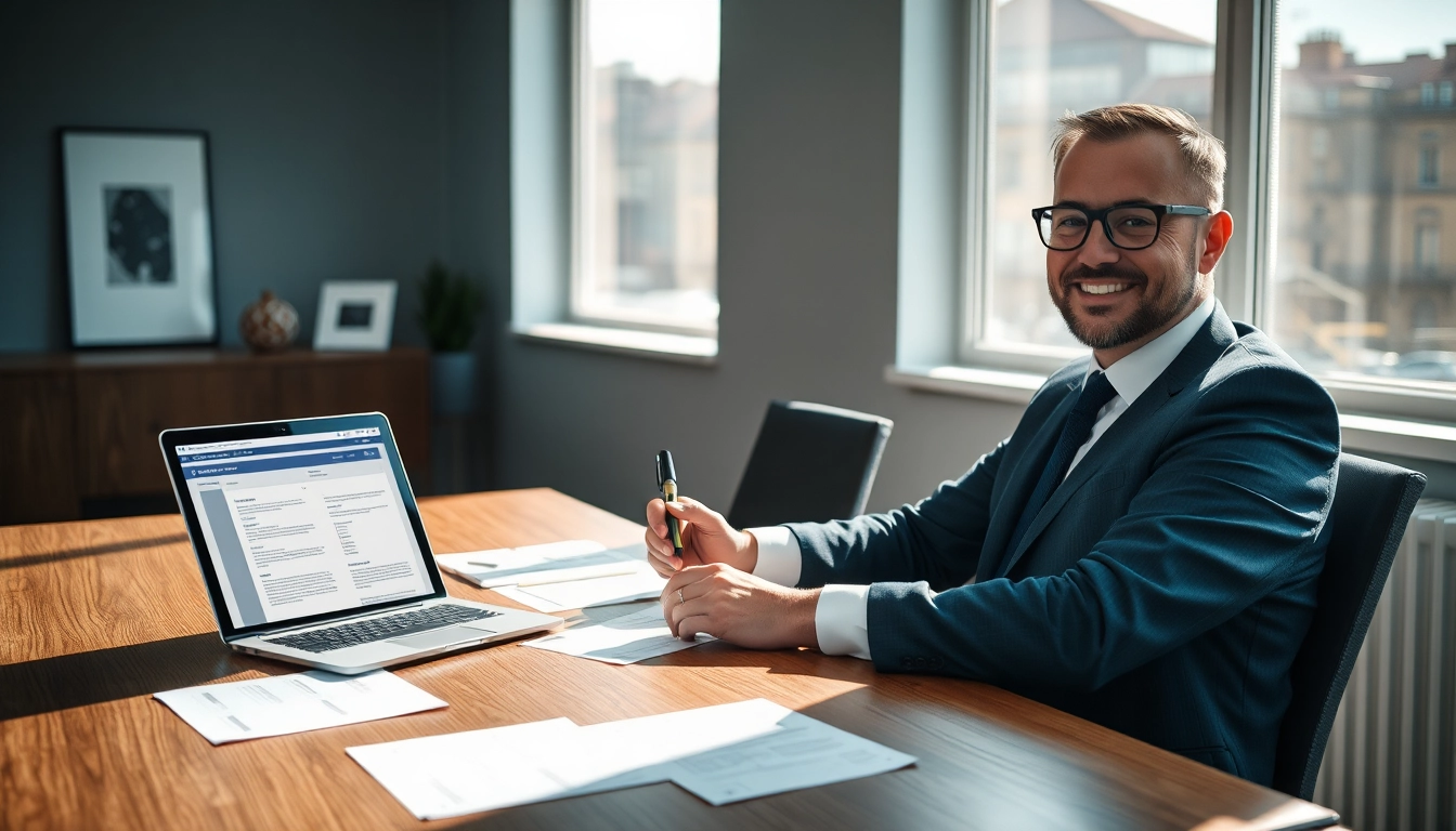 Headhunter Rostock bei der Arbeit, Bewerbungsunterlagen analysierend in einem modernen Büro.