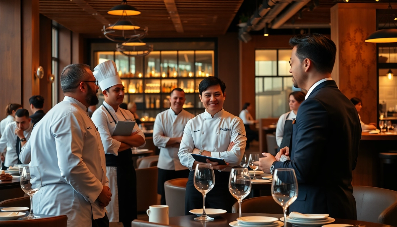 Headhunter Gastronomie engages with professionals in a vibrant restaurant setting, showcasing collaboration and expertise.
