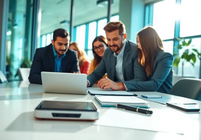 Headhunter IT präsentiert eine dynamische Büroumgebung mit einem engagierten Team.