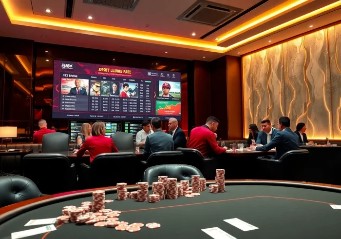 Exciting betting atmosphere showcasing tỷ lệ cá cược bóng đá displayed on a modern interface.