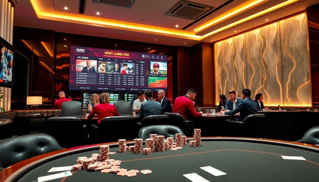 Exciting betting atmosphere showcasing tỷ lệ cá cược bóng đá displayed on a modern interface.