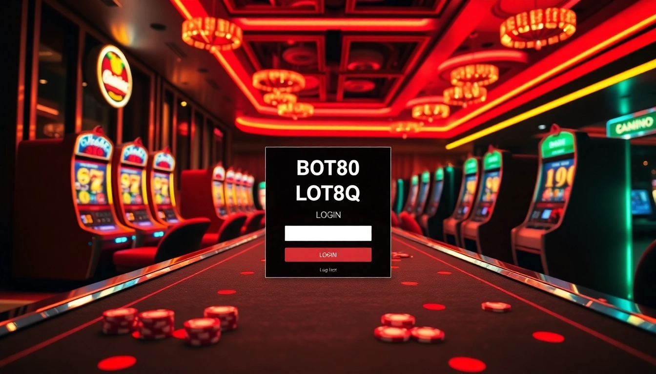 Engaging scene showcasing the BOT88 LOGIN portal amidst vibrant casino visuals.