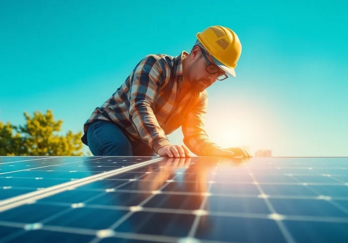 Efficient und nachhaltige Photovoltaikanlage Kaufen Wien Installation auf einem modernen Dach.