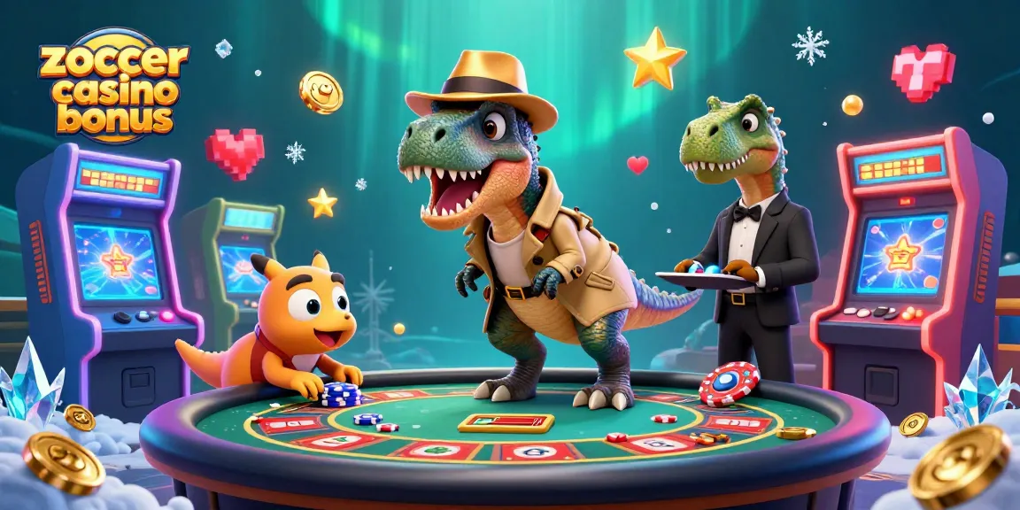 Zoccer Casino Bonus bietet aufregende Spiele und Gewinne in einer bunten 3D-Illustration