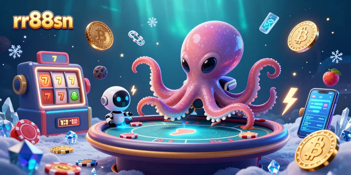 Engage in thrilling gameplay at rr88sn with vibrant poker and crypto-themed elements in an exciting casino setting.