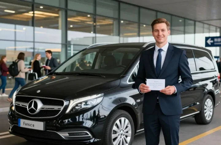 Professioneller Flughafentransfer Frankfurt mit top-bewerteten Fahrern, der lokale Dienstleister für Reisende.