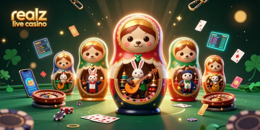 Erlebe echtes Spielvergnügen im realz live casino mit farbenfrohen Croupiers und aufregenden Spielen.