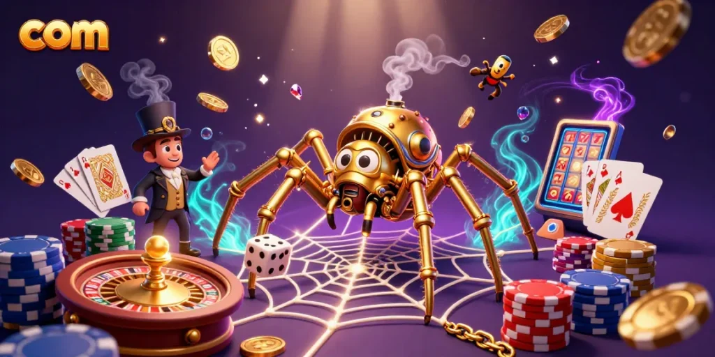 Experience thrilling gameplay moments with com's vibrant casino illustration and engaging elements.